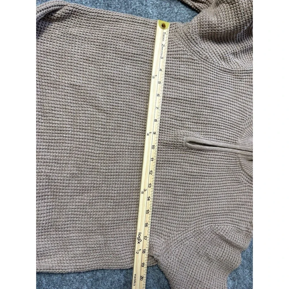 J Crew Sweater Mens Small 1/4 Zip Knit Cotton Long Sleeve Cotton Tan
